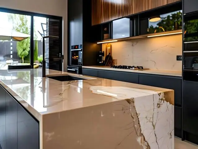 Cozinhas em mármore, granito ou quartzito — projeto 1 executado pela Marmoraria Margran